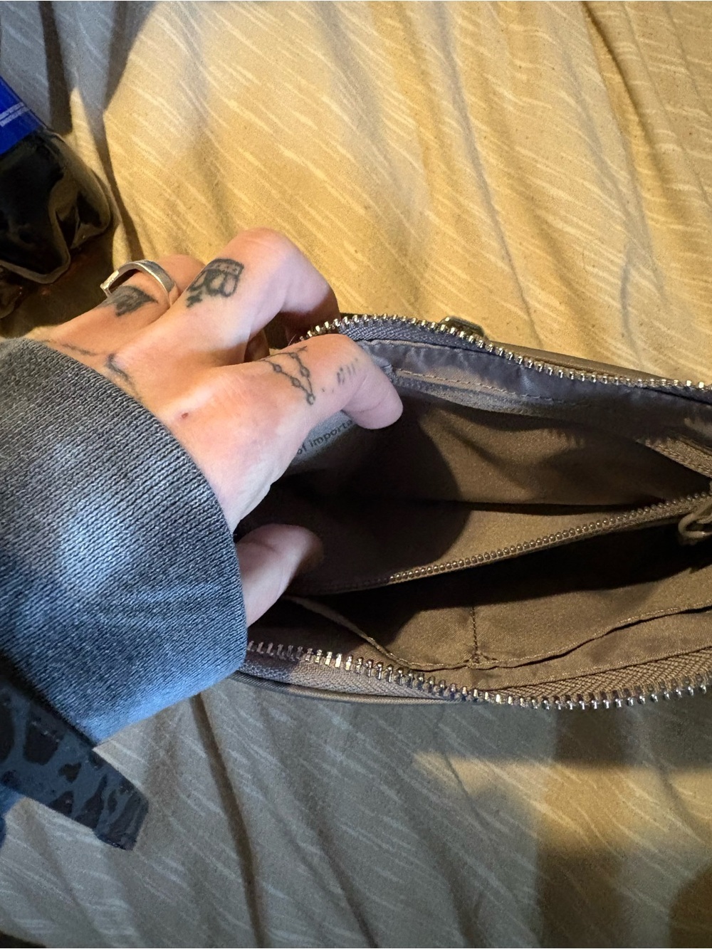 lululemon athletica Taupe Zip Top Wristlet